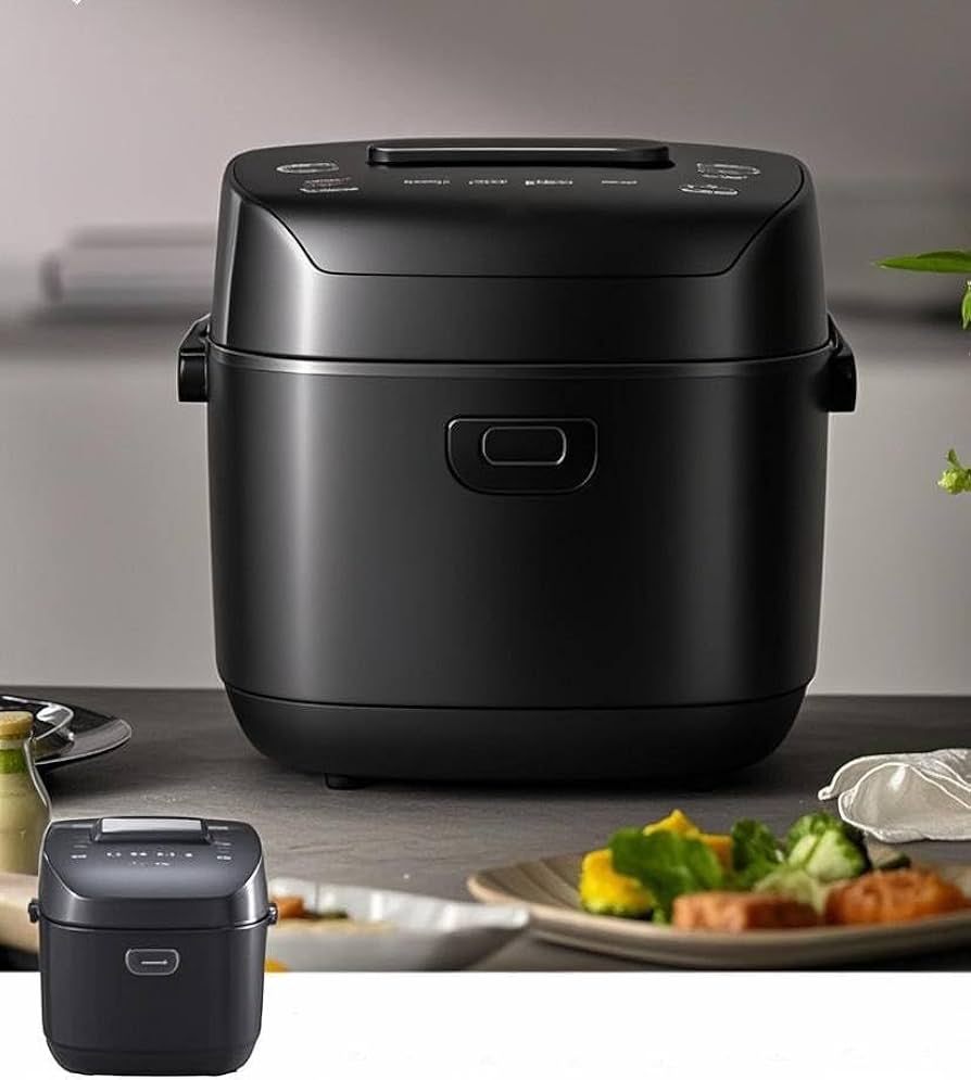Amazon | 炊飯器 圧力IH 5.5合 極厚火釜 ブラック 35奥行き x